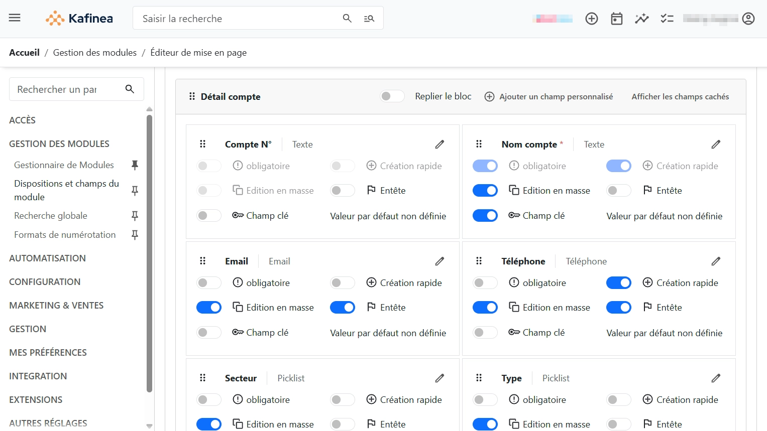 gestionnaire d'agencement capture kafinea