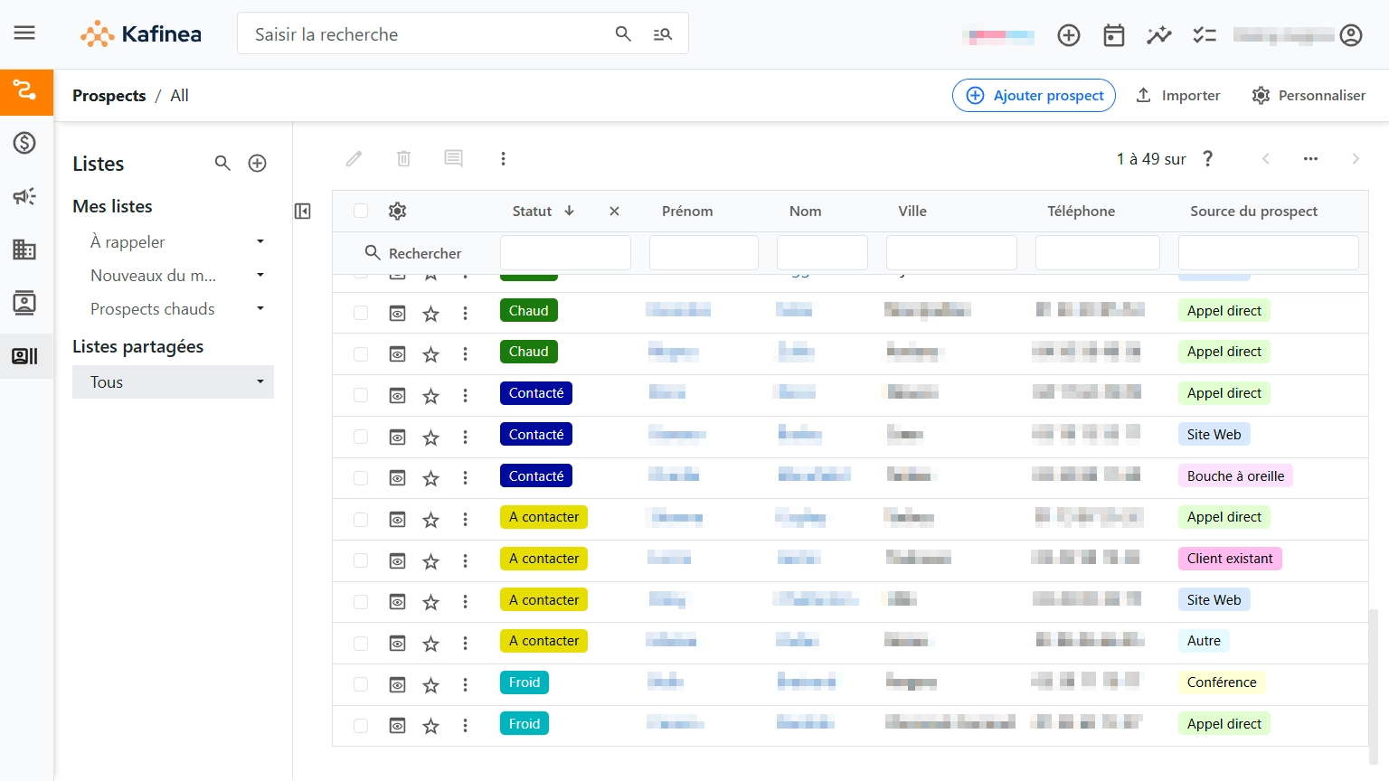 prospects capture crm kafinea